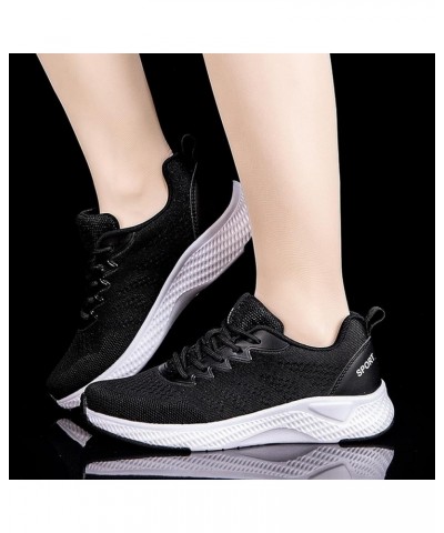 Womens Outdoor Mesh Lace-Up Sports Shoes Runing Breathable Shoes Sneakers Black $20.91 Athletic Shoes