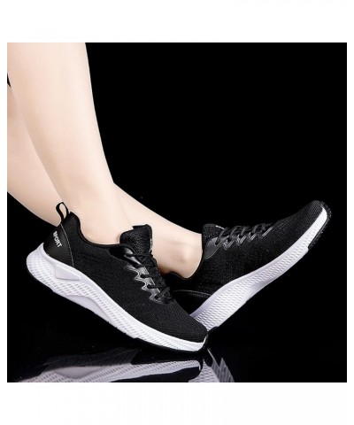 Womens Outdoor Mesh Lace-Up Sports Shoes Runing Breathable Shoes Sneakers Black $20.91 Athletic Shoes