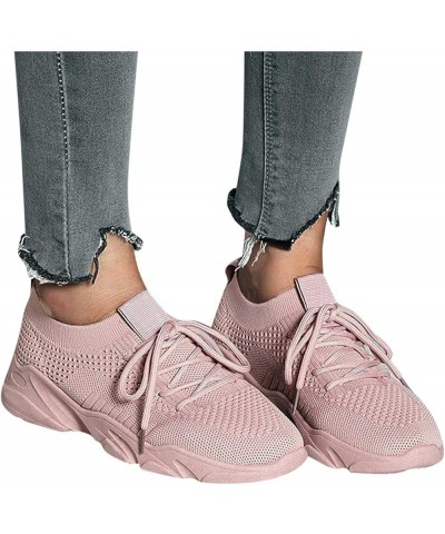 Shoes Slip-on Breathable Casual Leisure Outdoor Fashion Women's Sneakers Women's Sneakers Wedgie Sneaker for Women (Pink, 6.5...