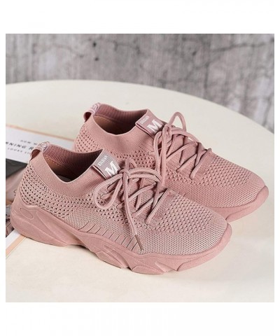 Shoes Slip-on Breathable Casual Leisure Outdoor Fashion Women's Sneakers Women's Sneakers Wedgie Sneaker for Women (Pink, 6.5...