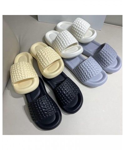 Women's Breathable Open Toe Slippers Summer Home Indoor Thick Soled Bathroom Couple Sandals Memory Foam Slippers (A, 7.5) A 7...