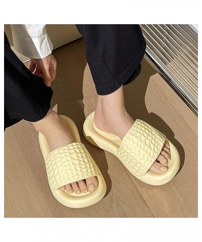 Women's Breathable Open Toe Slippers Summer Home Indoor Thick Soled Bathroom Couple Sandals Memory Foam Slippers (A, 7.5) A 7...