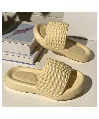 Women's Breathable Open Toe Slippers Summer Home Indoor Thick Soled Bathroom Couple Sandals Memory Foam Slippers (A, 7.5) A 7...