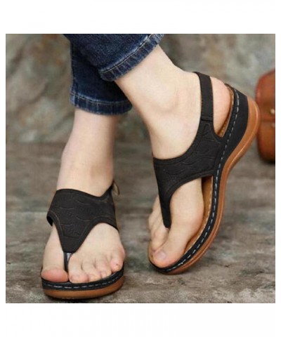 Wedges for Women Dressy Comfort, Women's Flip Flops Sandals with Arch Support Fashion Thong Buckle Strap Open Toe Sandals Ret...