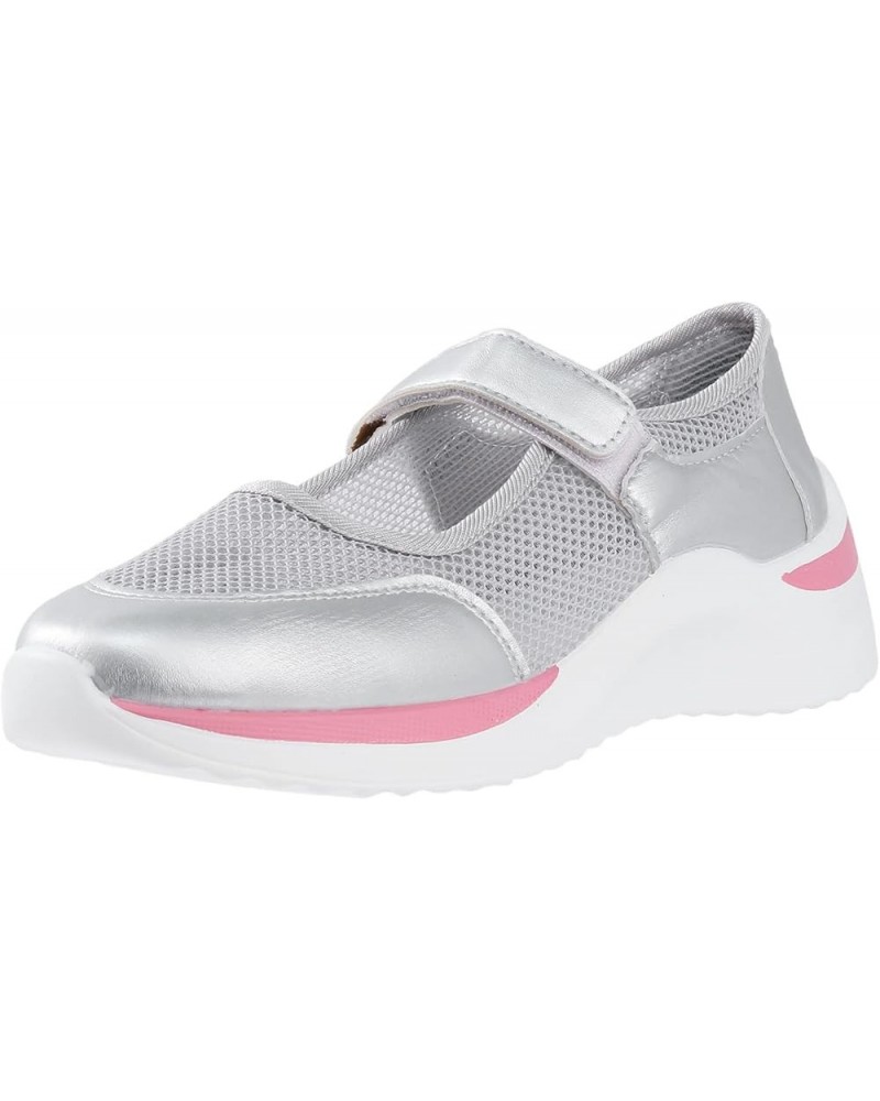 Ladies Fashion Colorblock Mesh Breathable Hook Loop Comfortable Platform Sneaker Wedge Heels for Women Grey $16.19 Athletic S...