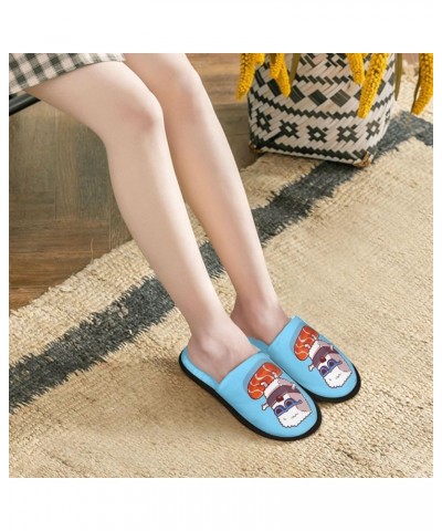 The World Map With Cartoon Animals Print Women'S Cozy Life No Slip Slippers Accessory- Sushi Salmon Surfing $9.86 Slippers