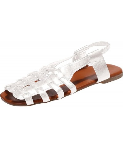 Sandals For Women Sandalias Flats Beach Sandals For Women Dressy Women Flats Shoes Dressy Wedge Flip Flops White-7 $15.54 San...