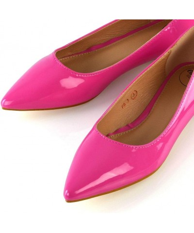 WomeWomens Pointed Toe Flats Synthetic Patent Leather Slip On Pumpsns Flat Ballerina Pumps Ladies Slip On Low Heel Pointed To...