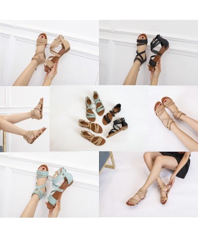 Women's Flat Sandals Summer Beach Sandal T-Strap Rhinestone Beaded Bohemia Shoes Green for X588-76 $20.66 Athletic Shoes