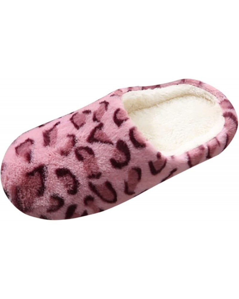 Women's House Slippers Velvet Slippers Plus For Women For Women Toe Leopard House Shoes Womens Slippers Booties Indoor Pink $...