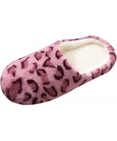 Women's House Slippers Velvet Slippers Plus For Women For Women Toe Leopard House Shoes Womens Slippers Booties Indoor Pink $...