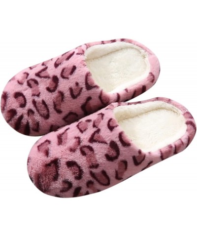 Women's House Slippers Velvet Slippers Plus For Women For Women Toe Leopard House Shoes Womens Slippers Booties Indoor Pink $...