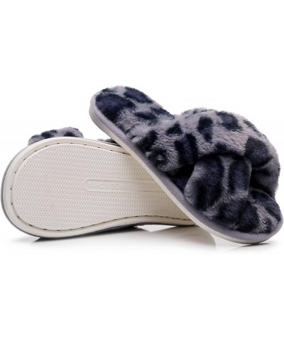 Women's Fuzzy Fluffy Furry Fur Slippers Flip Flop Open Toe Cozy House Memory Foam Sandals Slides Soft Flat Comfy Anti-Slip Sp...