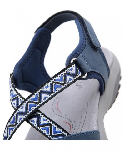 Sandals Women Comfortable Hiking Sandals Lightweight Women Dressy Summer Flat Walking Sandals 5 Blue $23.45 Outdoor Shoes