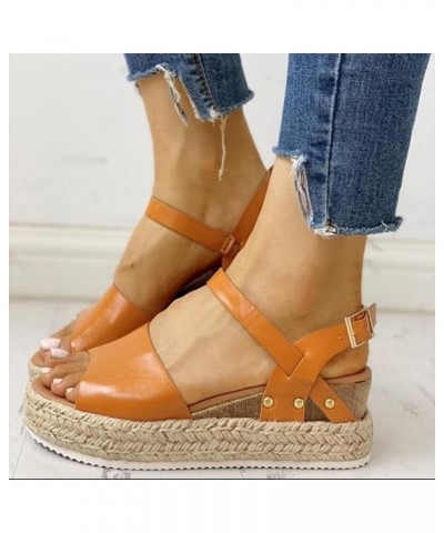 Women Retro Fashion Wedges Buckle Peep Sandals Strap Sandals Toe Summer Women's Casual Sandals for Women Wide Width (Black, 8...