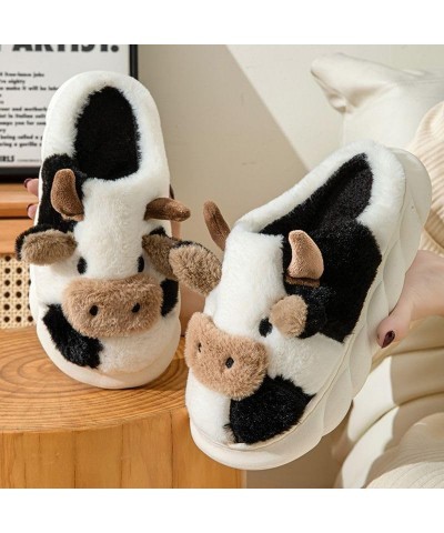 Cow Slippers for Women Men Soft Fluffy Slipper, Cute Animal Slippers Winter Warm Cozy Couple House Slippers Non-Slip Kawaii S...