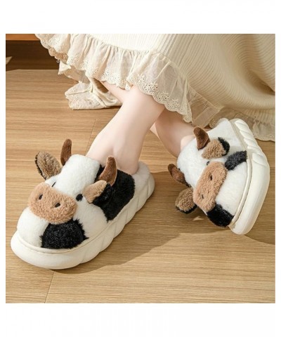 Cow Slippers for Women Men Soft Fluffy Slipper, Cute Animal Slippers Winter Warm Cozy Couple House Slippers Non-Slip Kawaii S...