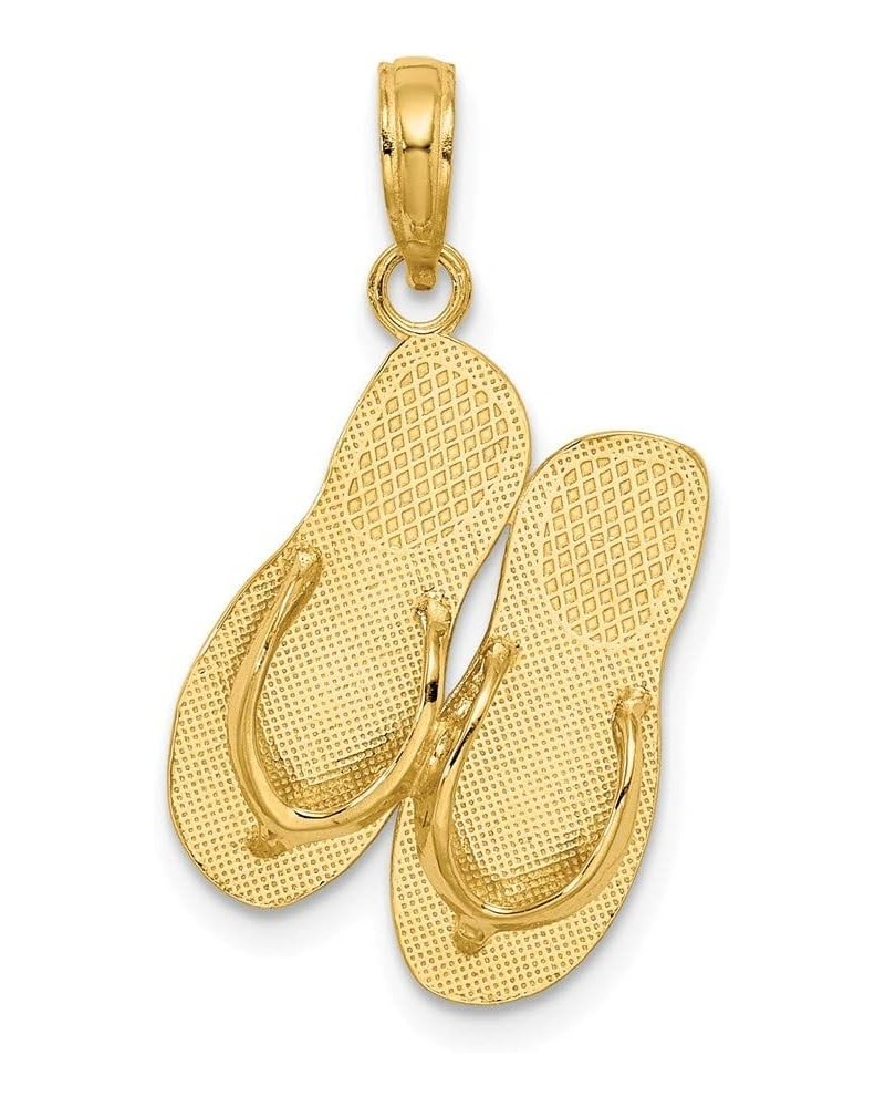 14K Yellow Gold Turks and Caicos High Polish Double Flip flop/Large (0.95 x 0.55 inches) $87.72 Sandals