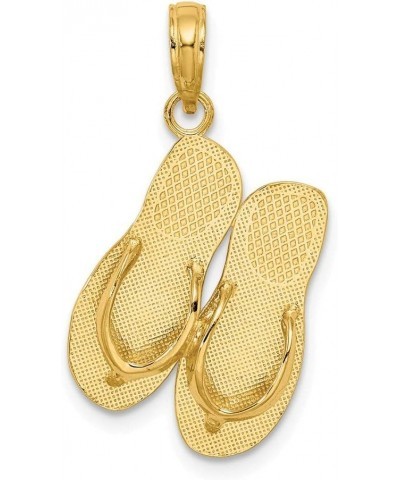 14K Yellow Gold Turks and Caicos High Polish Double Flip flop/Large (0.95 x 0.55 inches) $87.72 Sandals