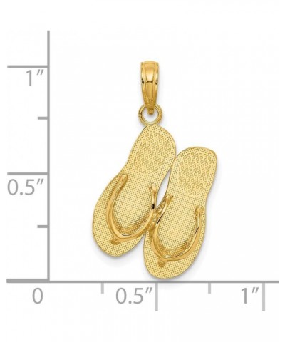 14K Yellow Gold Turks and Caicos High Polish Double Flip flop/Large (0.95 x 0.55 inches) $87.72 Sandals