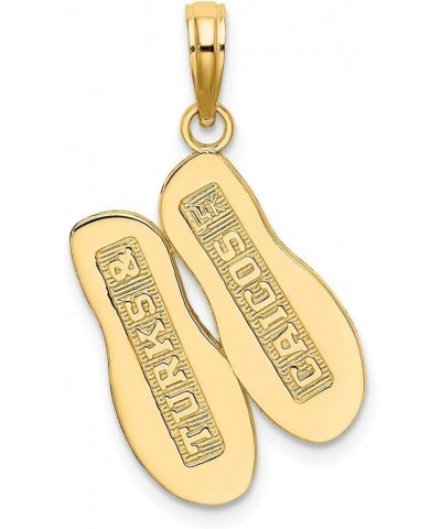 14K Yellow Gold Turks and Caicos High Polish Double Flip flop/Large (0.95 x 0.55 inches) $87.72 Sandals