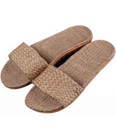 Flax Suction Sweat Odor-Proof Summer Spring Fall Winter Home Linen Cool Shoes Sandals Couples Indoor Four Seasons Cotton Line...