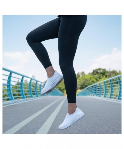 Nurse Shoes Womens Slip on Walking Sneakers Comfortable Lightweight Workout Shoes A/All White $20.64 Athletic Shoes