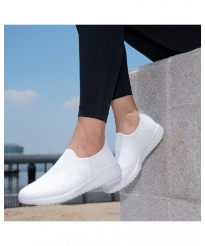 Nurse Shoes Womens Slip on Walking Sneakers Comfortable Lightweight Workout Shoes A/All White $20.64 Athletic Shoes