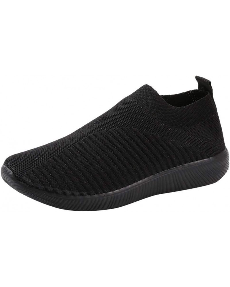 Women Sneakers Slip-On Walking Shoes Low Top Casual Walking Shoes Womens High Top Sneakers Black-3 $16.69 Athletic Shoes