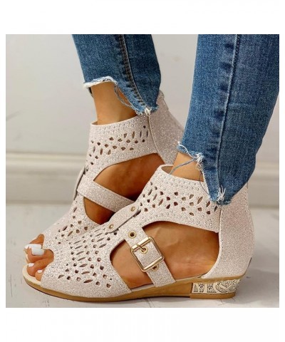 Sandals Women Casual Summer, Women's Sandals 2023 Gladiator Roman Sandals Casual Rhinestones Soft Comfortable Leather Wedges ...