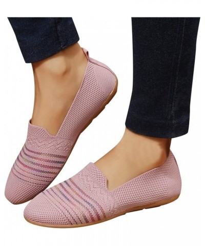 Women's Flat Heel Solid Color Pumps Elastic Mesh Shallow Mouth Solid Color Round Toe Slip On Comfortable Dressy Outdoor Walk ...