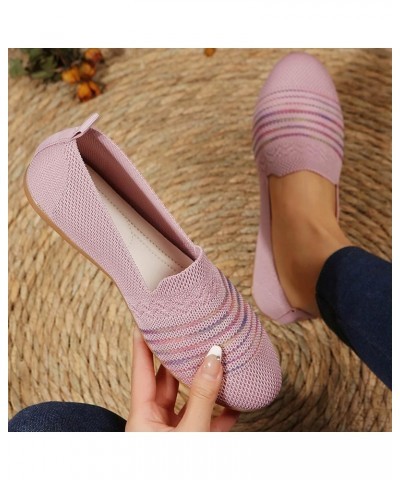 Women's Flat Heel Solid Color Pumps Elastic Mesh Shallow Mouth Solid Color Round Toe Slip On Comfortable Dressy Outdoor Walk ...