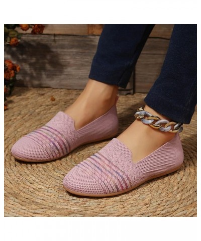 Women's Flat Heel Solid Color Pumps Elastic Mesh Shallow Mouth Solid Color Round Toe Slip On Comfortable Dressy Outdoor Walk ...