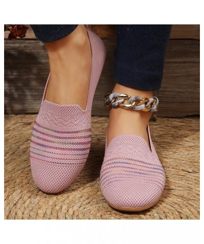 Women's Flat Heel Solid Color Pumps Elastic Mesh Shallow Mouth Solid Color Round Toe Slip On Comfortable Dressy Outdoor Walk ...