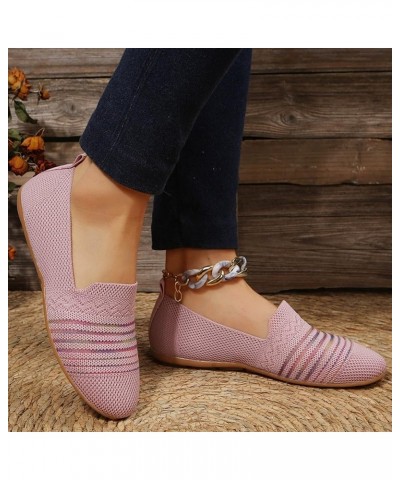 Women's Flat Heel Solid Color Pumps Elastic Mesh Shallow Mouth Solid Color Round Toe Slip On Comfortable Dressy Outdoor Walk ...