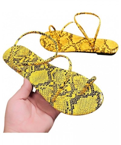 Women'S Beach Sandals Hollow Casual Slippers Flat Shoes Retro Sandals Women Dress Shoes Yellow $10.29 Fashion Sneakers