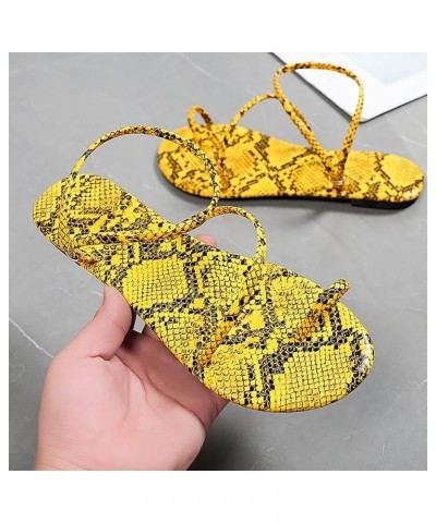 Women'S Beach Sandals Hollow Casual Slippers Flat Shoes Retro Sandals Women Dress Shoes Yellow $10.29 Fashion Sneakers