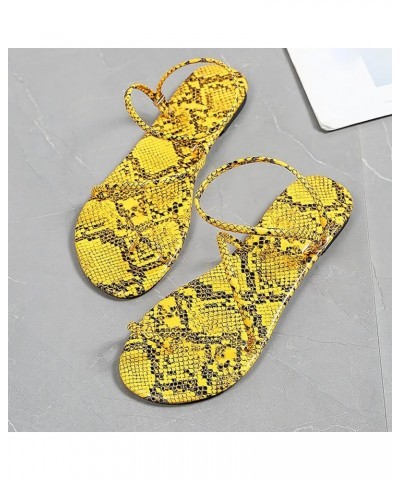 Women'S Beach Sandals Hollow Casual Slippers Flat Shoes Retro Sandals Women Dress Shoes Yellow $10.29 Fashion Sneakers