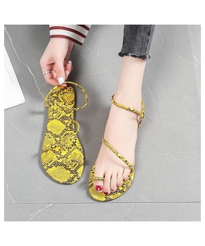 Women'S Beach Sandals Hollow Casual Slippers Flat Shoes Retro Sandals Women Dress Shoes Yellow $10.29 Fashion Sneakers