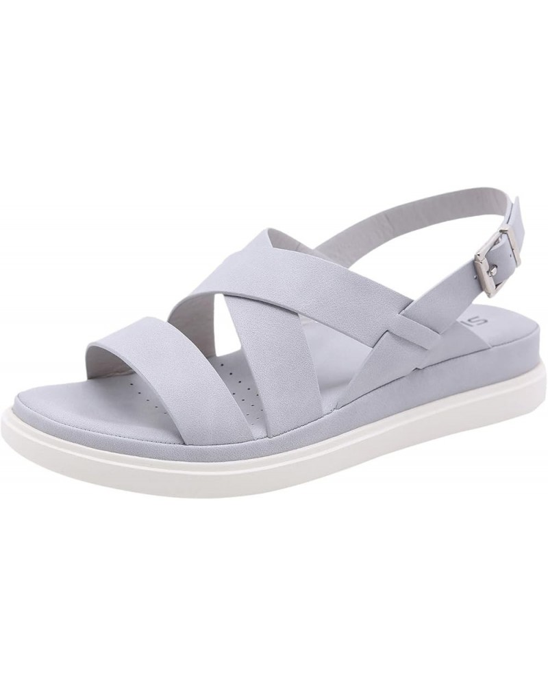 Custom Logo Sandals For Women With Arch Support Cushion Summer Casual Rhinestone Wedge Denim Sandals for Women Grey $12.28 Ou...