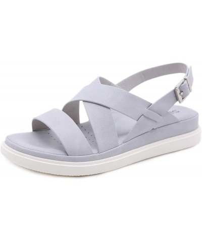 Custom Logo Sandals For Women With Arch Support Cushion Summer Casual Rhinestone Wedge Denim Sandals for Women Grey $12.28 Ou...