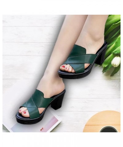 Flip Flop Slippers Women For Shower Pillow Slippers For Womens Platform Sandals Para Mujer Comfy Sandals Women Sandals Green-...