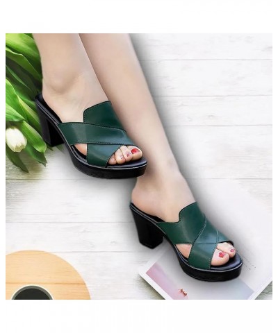 Flip Flop Slippers Women For Shower Pillow Slippers For Womens Platform Sandals Para Mujer Comfy Sandals Women Sandals Green-...