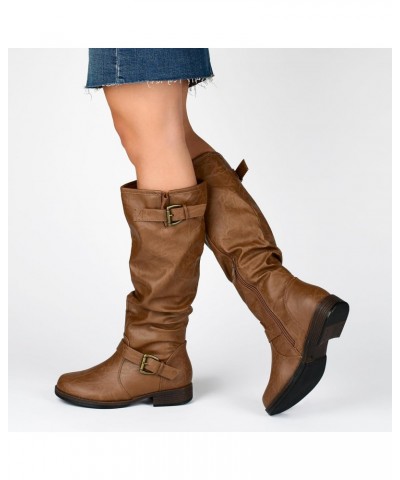 Womens Stormy Boot with Vegan Leather Uppers and Buckle Detail, Grey (Extra Wide Calf), 7 $41.24 Boots