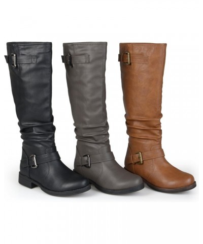 Womens Stormy Boot with Vegan Leather Uppers and Buckle Detail, Grey (Extra Wide Calf), 7 $41.24 Boots