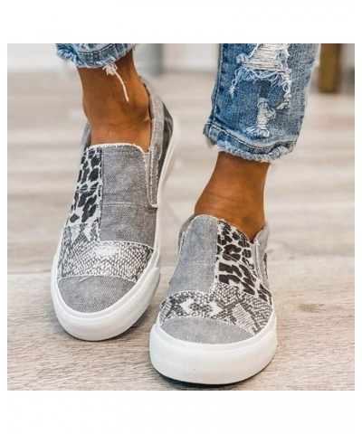 Flat Canvas Fashion Shoes Color Large Overshoes Casual Size Blocking Women's Women's Casual Shoes Ladies Size 9 Grey $14.03 F...