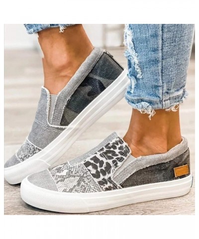 Flat Canvas Fashion Shoes Color Large Overshoes Casual Size Blocking Women's Women's Casual Shoes Ladies Size 9 Grey $14.03 F...