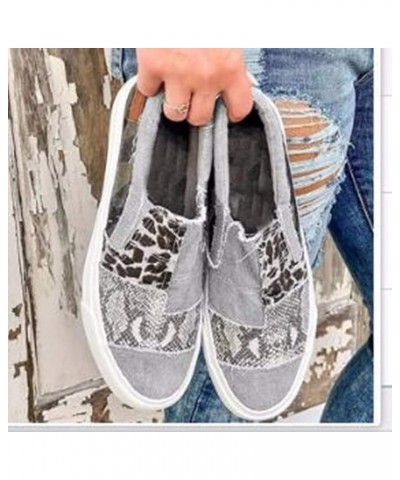 Flat Canvas Fashion Shoes Color Large Overshoes Casual Size Blocking Women's Women's Casual Shoes Ladies Size 9 Grey $14.03 F...