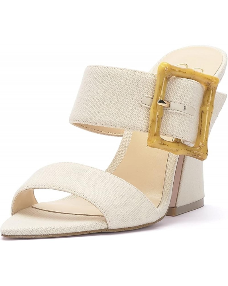 Women's Qena Buckle High Heel Sandal Heeled Natural $29.08 Sandals