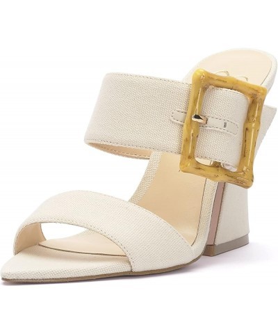 Women's Qena Buckle High Heel Sandal Heeled Natural $29.08 Sandals